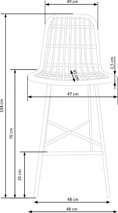 Bar Stool Avellino | size: Length: 43cm, Width: 47cm, Height: 70-100cm, Depth: 57cm | color: Beige | image: 17 | variant: 1003064