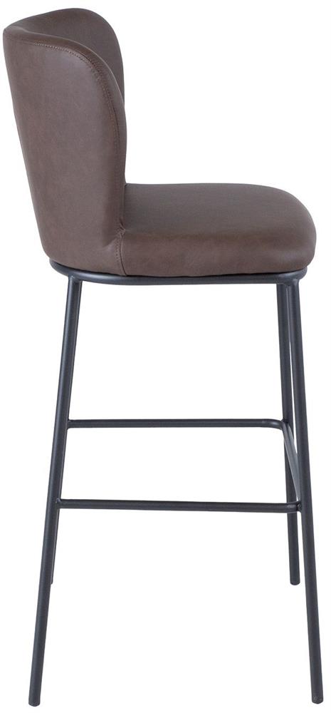 Bar Stool Caerleon | size: Width: 47cm, Height: 104cm, Depth: 51cm | color: Brown/Black | image: 3 | variant: 1001350