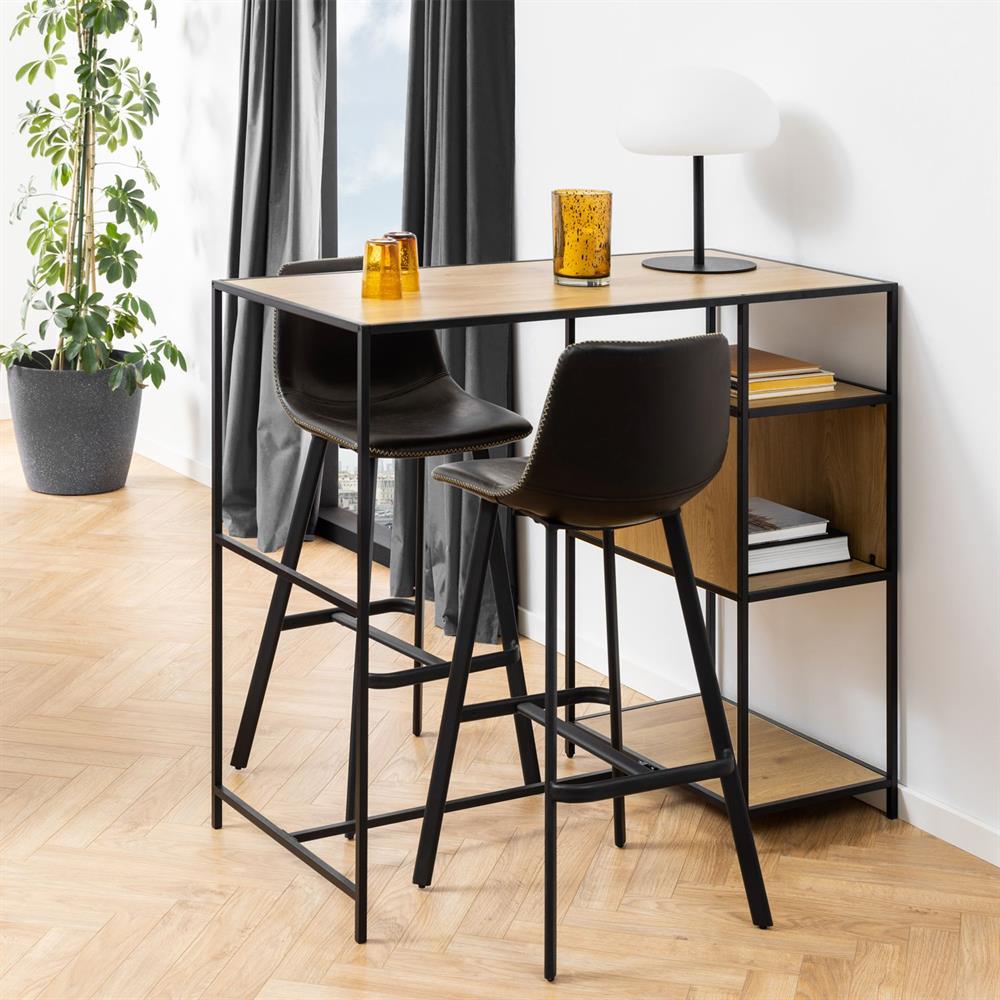 Bar Stool Cwmbran | size: Width: 46.5cm, Height: 103cm, Depth: 50cm | color: Black | image: 4 | variant: 1001343