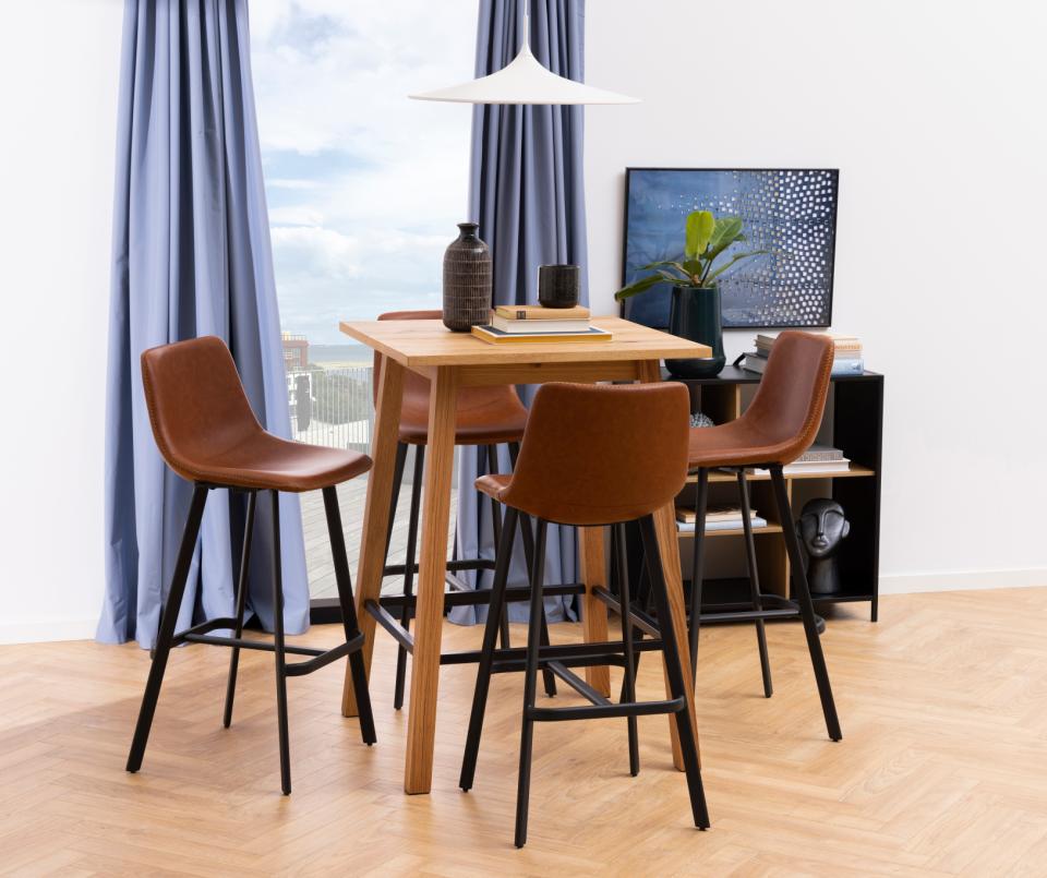 Bar Stool East Thun | size: Width: 46cm, Height: 103cm, Depth: 50cm | color: Brown/Black | image: 9 | variant: 1005742