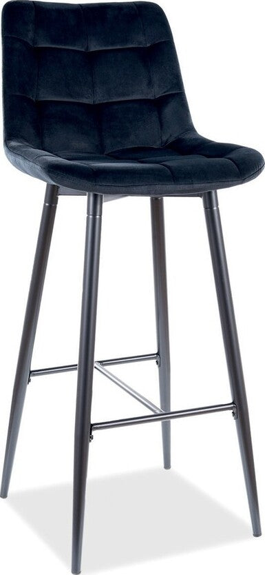 Bar Stool Harlow | size: Length: 37cm, Width: 45cm, Height: 109cm, Depth: 37cm | color: Black | image: 1 | variant: 1004236