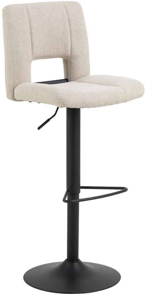 Bar Stool Sylvia 1 | size: Width: 41.5cm, Height: 115cm, Depth: 52cm | color: Beige/Black | image: 1 | variant: 1016732