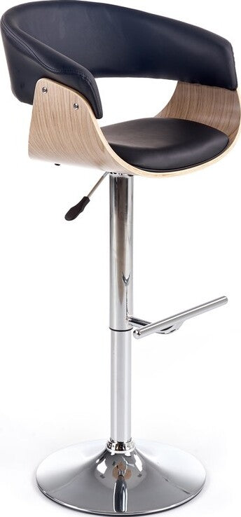 Bar Stool West Brighton | size: Length: 46cm, Width: 59cm, Height: 90-112cm, Depth: 46cm | color: Black | image: 1 | variant: 1007059
