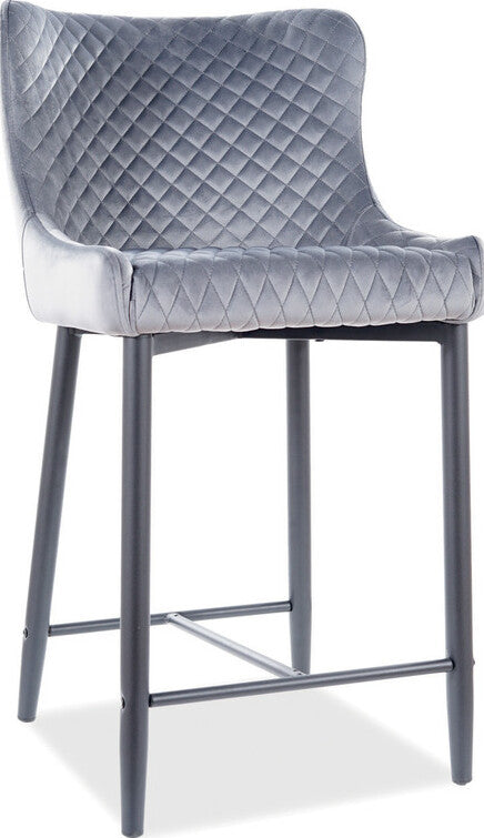 Bar Stool West Oristano | size: Length: 46cm, Width: 45cm, Height: 88cm, Depth: 41cm | color: Gray | image: 1 | variant: 1007825