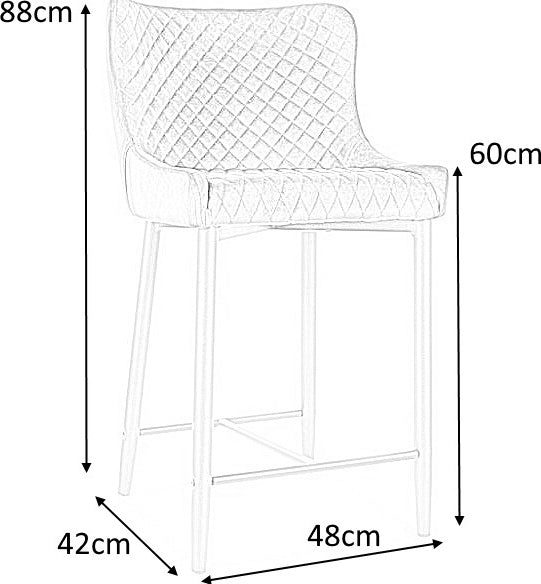 Bar Stool West Oristano | size: Length: 46cm, Width: 45cm, Height: 88cm, Depth: 41cm | color: Gray | image: 5 | variant: 1007825