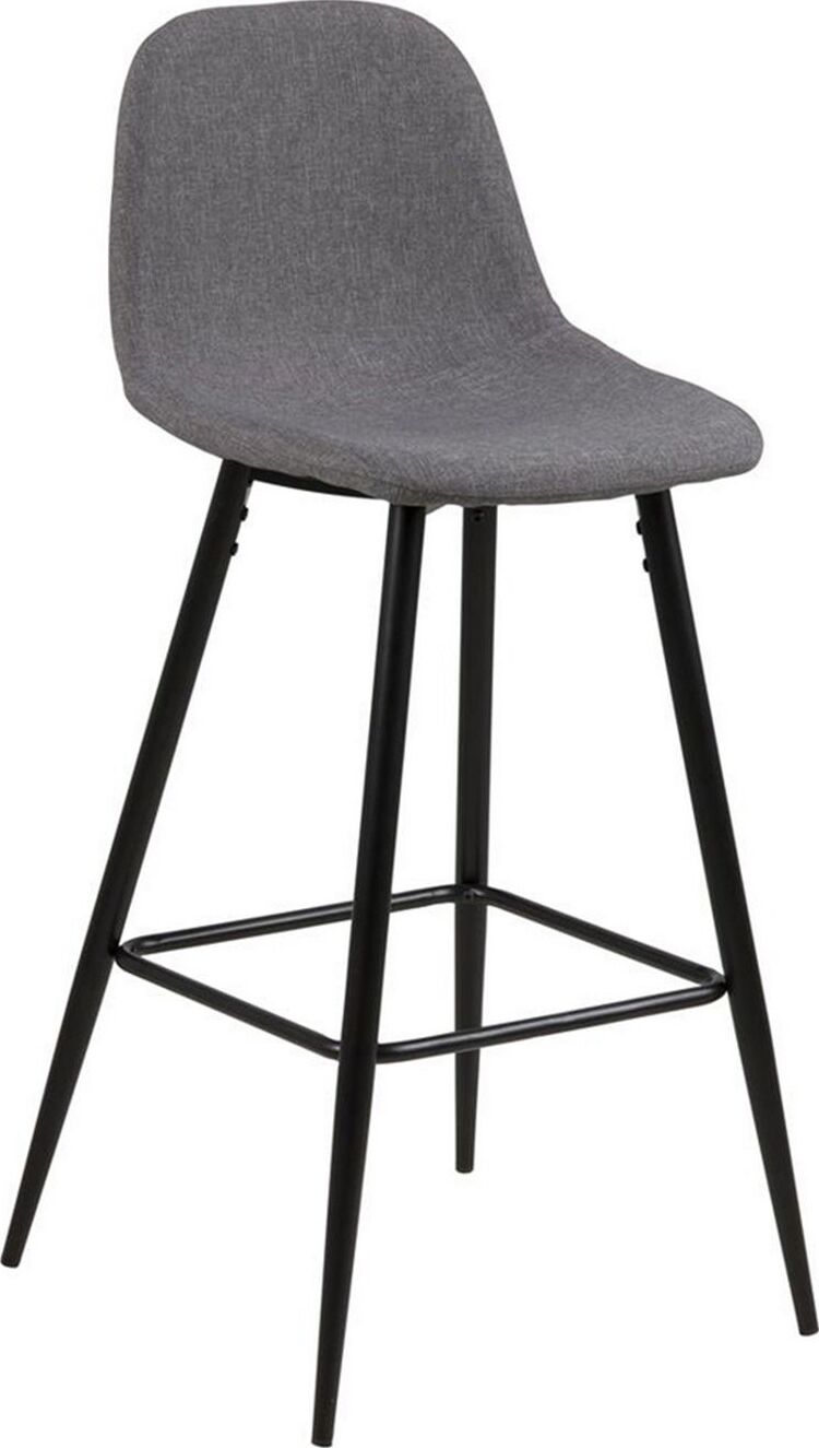 Bar Stool Wilma | size: Width: 43.5cm, Height: 91cm, Depth: 48.5cm | color: Gray | image: 1 | variant: 1012503