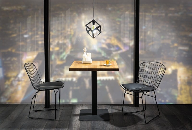 Bar Table Bognor Regis | size: Length: 70cm, Width: 70cm, Height: 76cm | color: Black/Oak | image: 3 | variant: 1007805