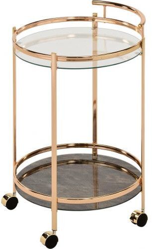 Bar Table East Bala | size: Length: 52cm, Width: 52cm, Height: 79cm, Diameter: 52cm | color: Transparent/Gold | image: 1 | variant: 1005526