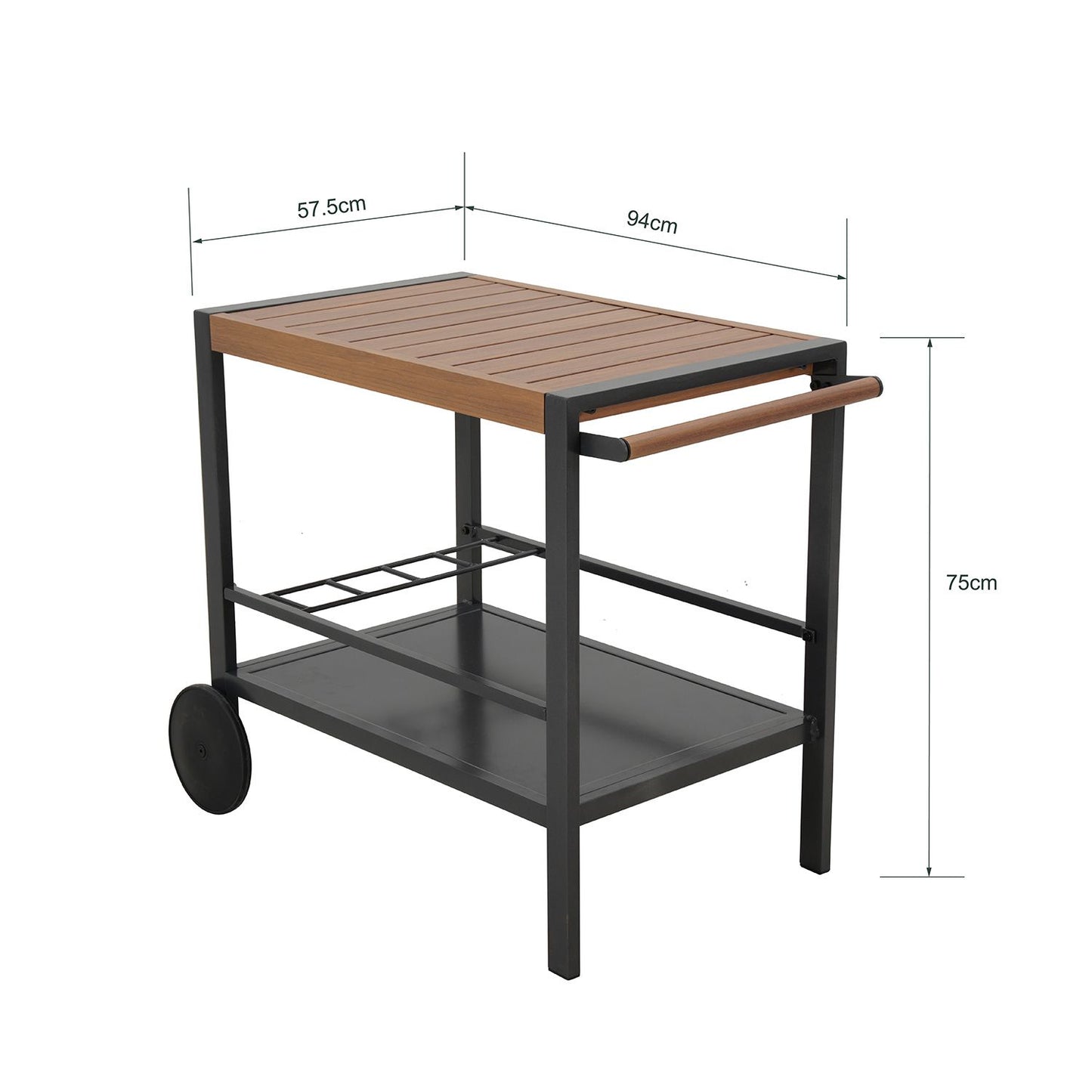 Bar Table East Taranto | size: Length: 57.5cm, Width: 97cm, Height: 75cm | color: Oak/Grey | image: 4 | variant: 1006533