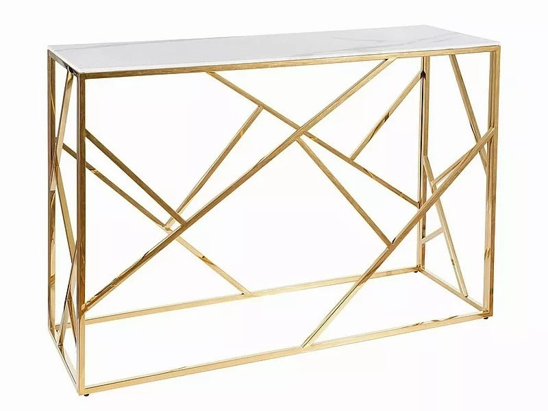 Bar Table Lytham St Annes | size: Length: 40cm, Width: 120cm, Height: 78cm | color: White/Gold | image: 1 | variant: 1004497