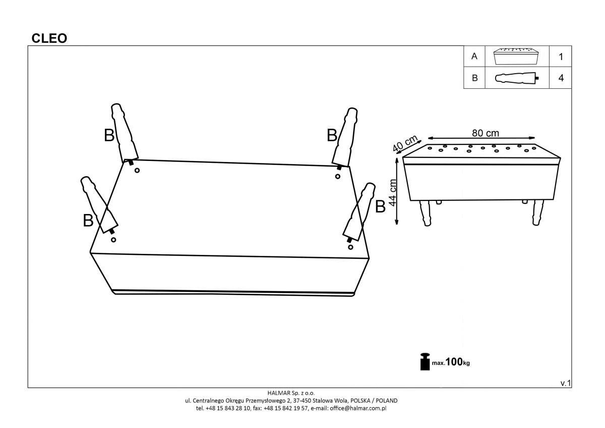 Bedroom Bench Odense | size: Width: 80cm, Height: 44cm, Depth: 40cm | color: Gray | image: 3 | variant: 1001992