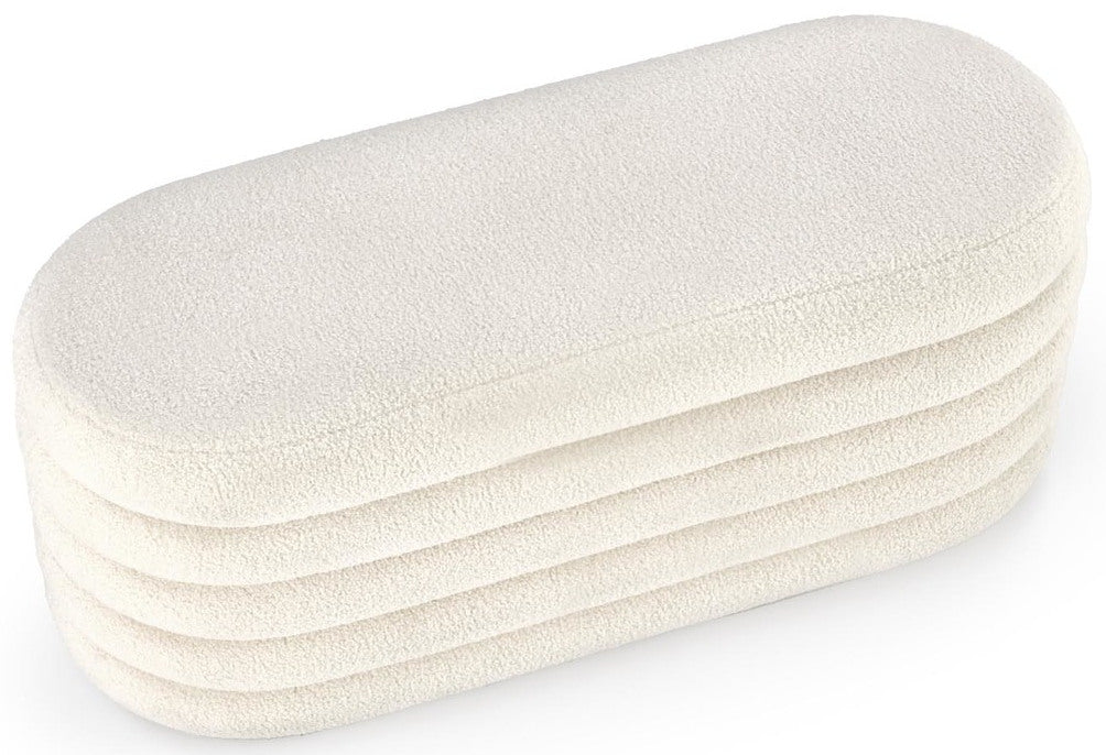 Bedroom Bench West Linkoping | size: Length: 42cm, Width: 105cm, Height: 42cm | color: Beige | image: 0 | variant: 1007485