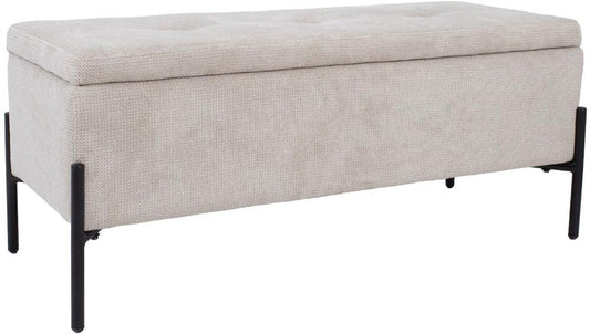 Bedroom Bench Woodstock | size: Length: 95cm, Width: 35cm, Height: 41cm | color: Beige | image: 1 | variant: 1000360