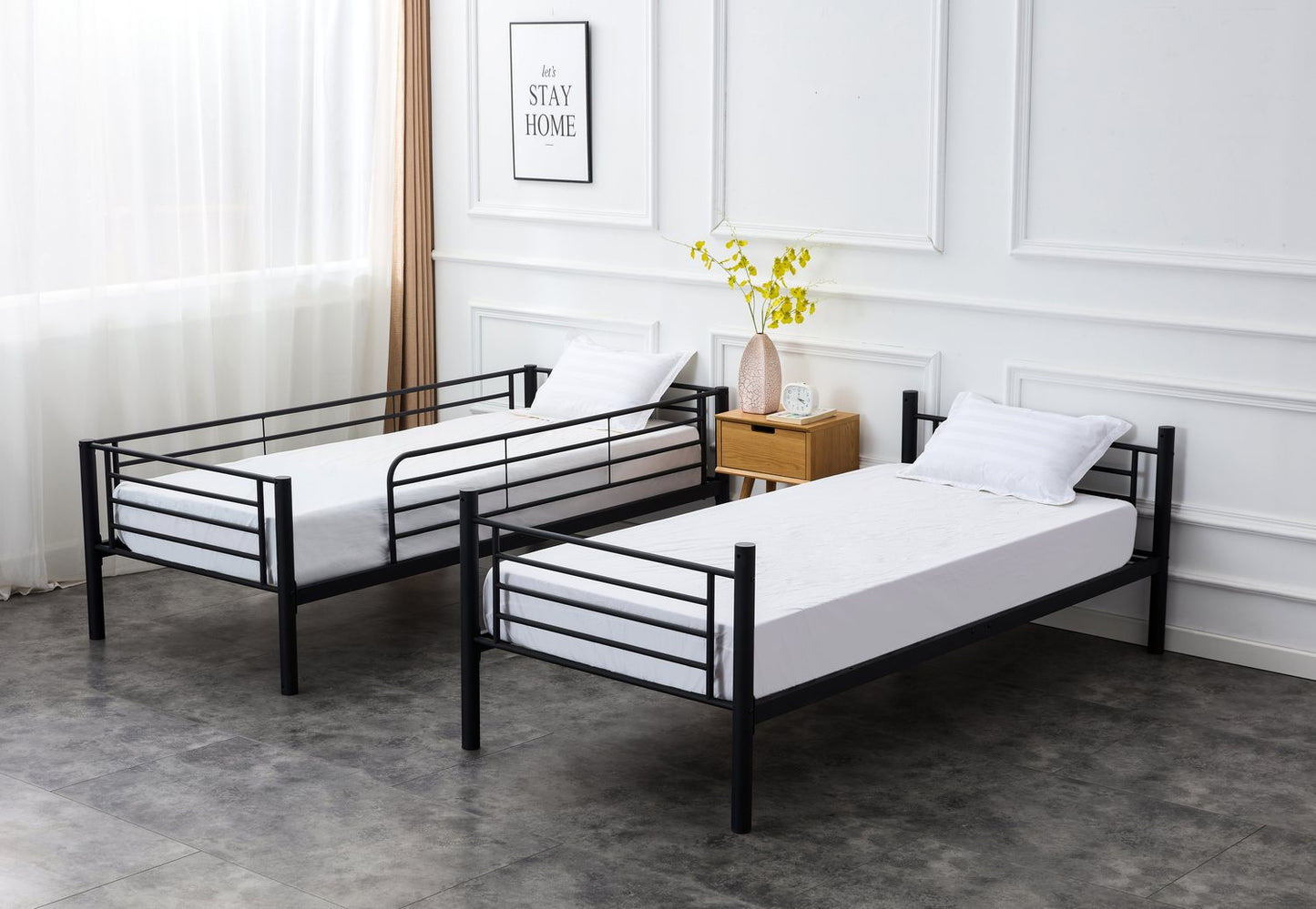 Children's Bunk Bed Nashville | size: Length: 215cm, Width: 99cm, Height: 165cm | color: Black | image: 10 | variant: 1003437