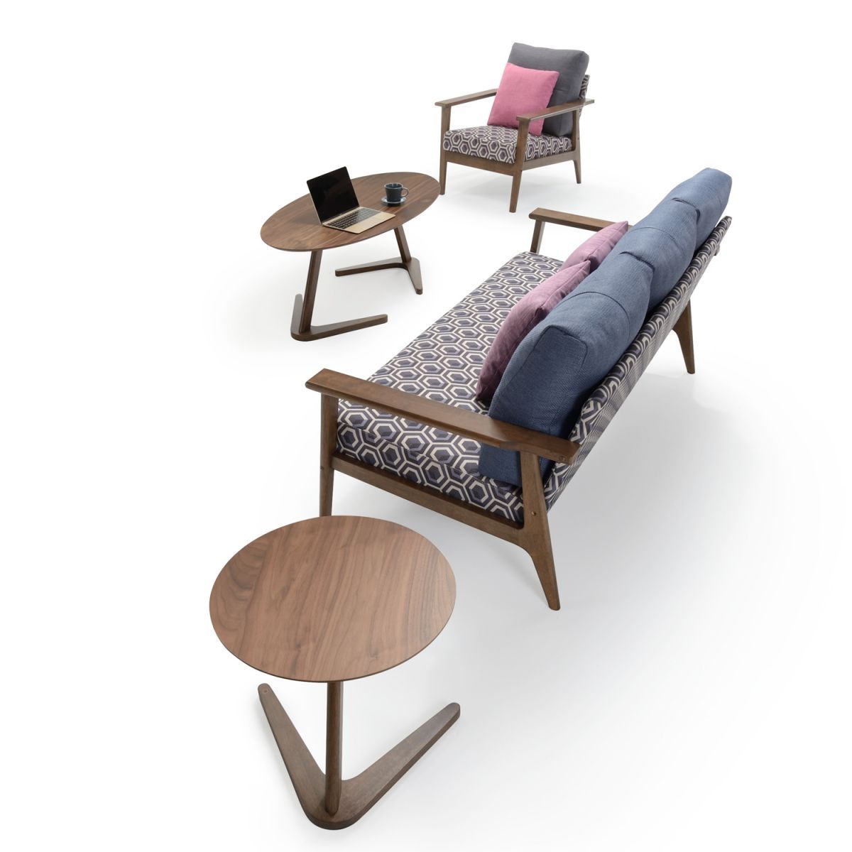 Coffee Table Bergen | size: Length: 50cm, Width: 50cm, Height: 50cm, Diameter: 50cm | color: Walnut | image: 3 | variant: 1005060