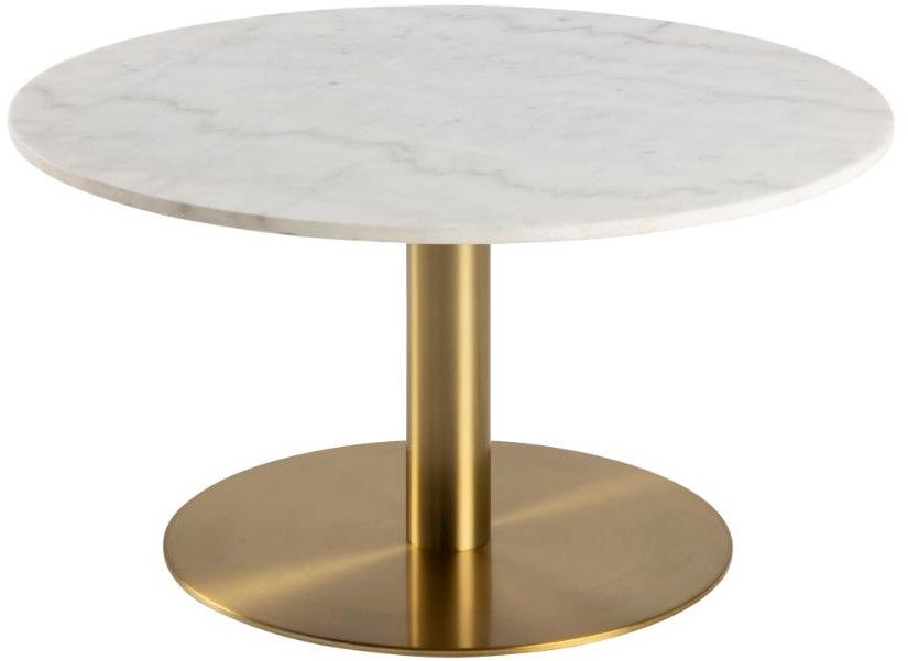 Coffee Table Corby | size: Length: 80cm, Width: 80cm, Height: 45cm, Diameter: 80cm | color: White/Gold | image: 0 | variant: 1012553
