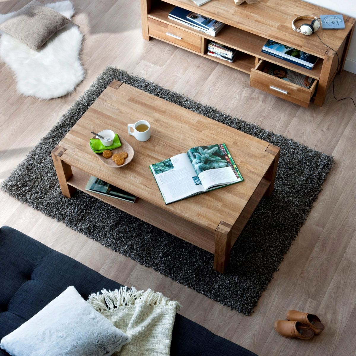 Coffee Table Drammen | size: Length: 65cm, Width: 110cm, Height: 43cm | color: Oak | image: 3 | variant: 1005069