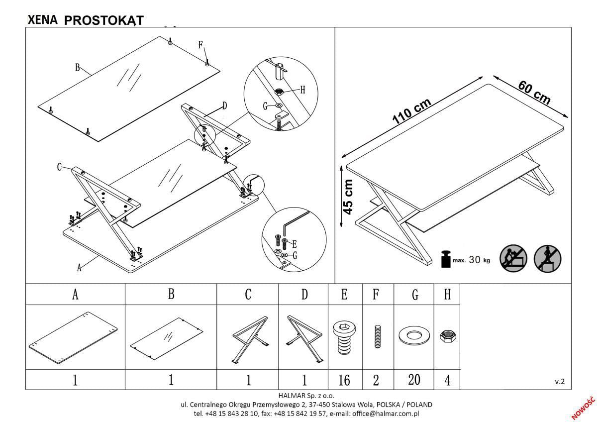 Coffee Table East Glasgow | size: Length: 60cm, Width: 110cm, Height: 45cm | color: Black | image: 2 | variant: 1006758