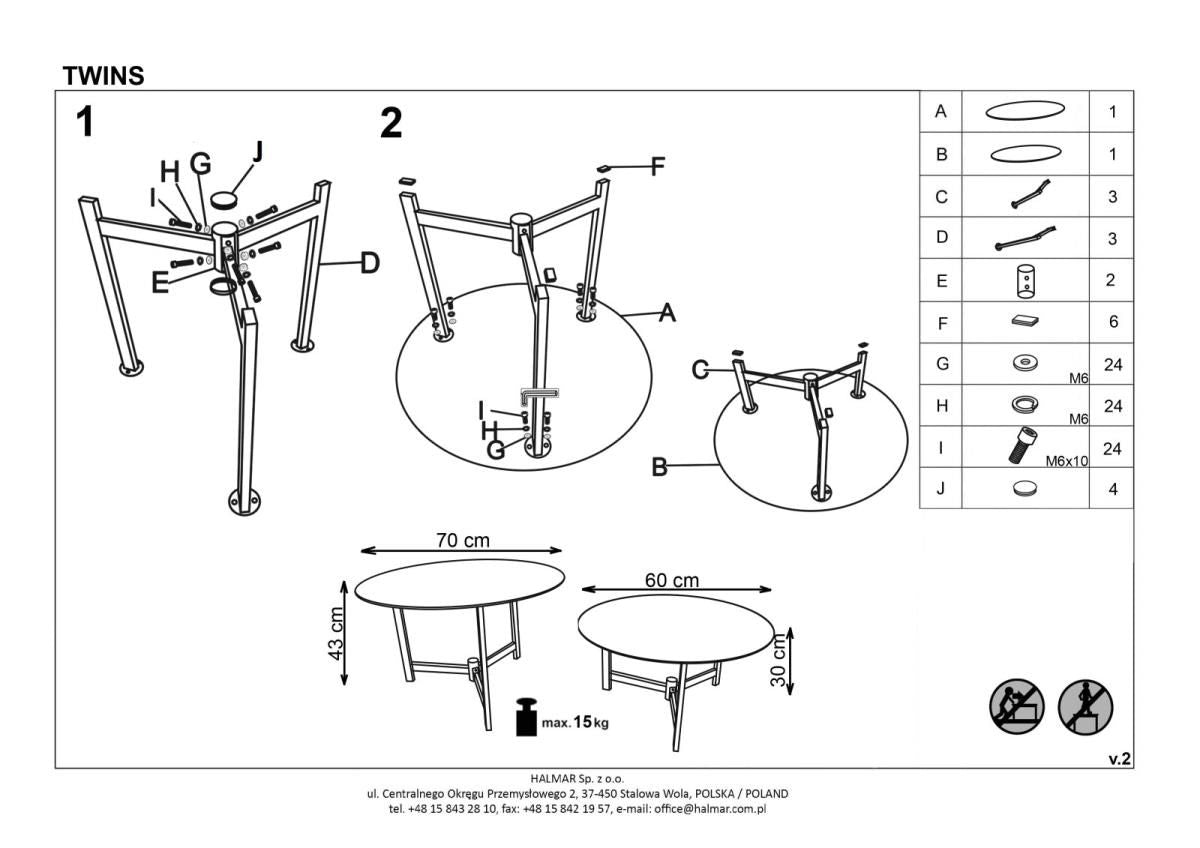 Coffee Table East Istanbul | size: Length: 70cm, Width: 70cm, Height: 43cm, Diameter: 70cm | color: Brown/Black | image: 3 | variant: 1006757
