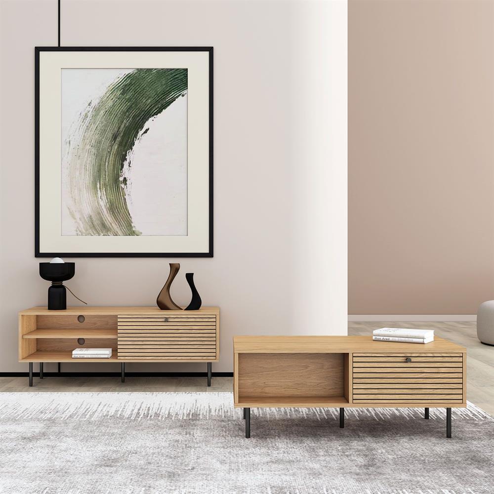 Coffee Table East Le Havre | size: Length: 50cm, Width: 100cm, Height: 45cm | color: Oak | image: 10 | variant: 1006324