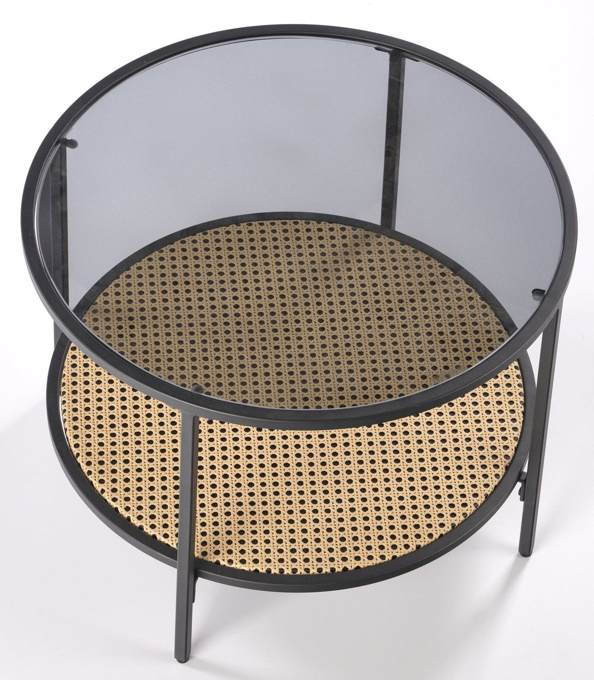 Coffee Table East Thatcham | size: Length: 60cm, Width: 60cm, Height: 45cm, Diameter: 60cm | color: Transparent/Black | image: 2 | variant: 1007369