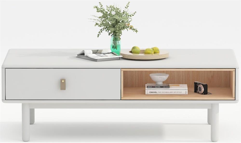 Coffee Table Leicester | size: Length: 60cm, Width: 120cm, Height: 40cm | color: White | image: 2 | variant: 1001631