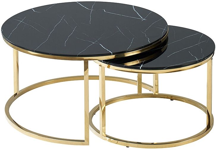 Coffee Table Long Eaton | size: Length: 80cm, Width: 80cm, Height: 45cm, Diameter: 80cm | color: Black/Gold | image: 0 | variant: 1004494