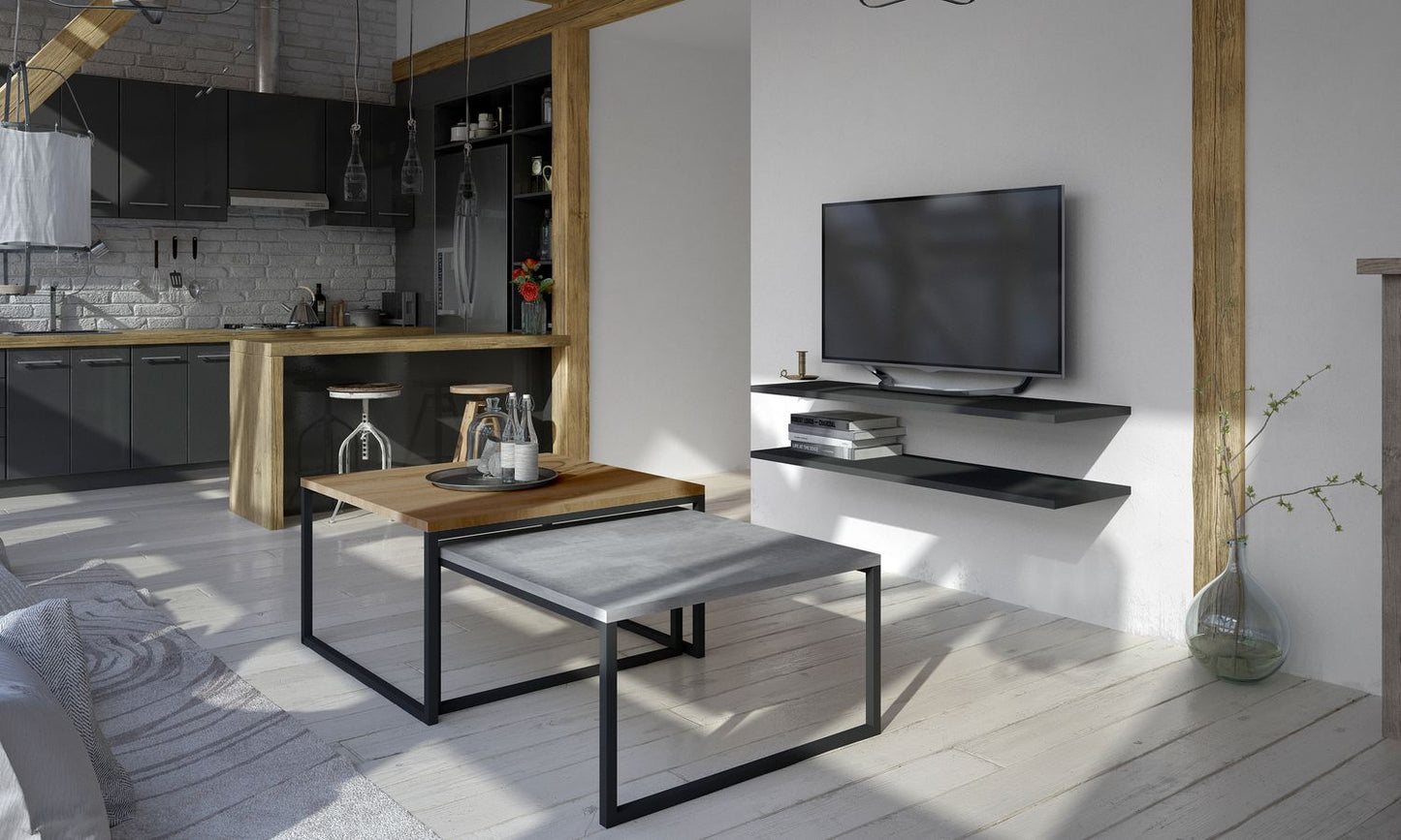 Coffee Table Nevio 1 | size: Length: 69cm, Width: 69cm, Height: 39cm | color: Gray | image: 1 | variant: 1017063