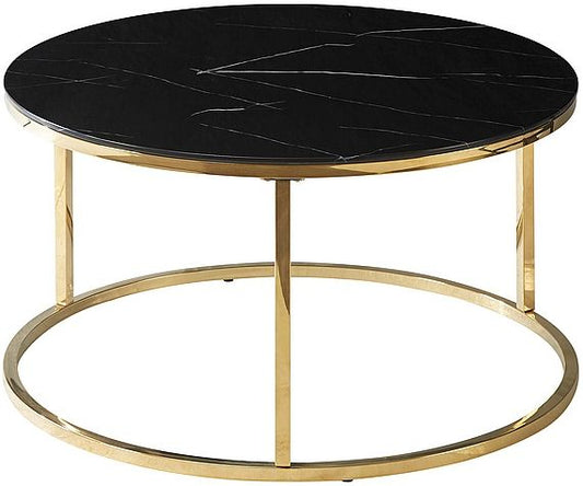 Coffee Table West Ancona | size: Length: 80cm, Width: 80cm, Height: 45cm, Diameter: 80cm | color: Black/Gold | image: 0 | variant: 1007877