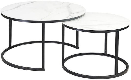 Coffee Table West Colleferro | size: Length: 80cm, Width: 80cm, Height: 45cm, Diameter: 80cm | color: White/Black | image: 0 | variant: 1007861