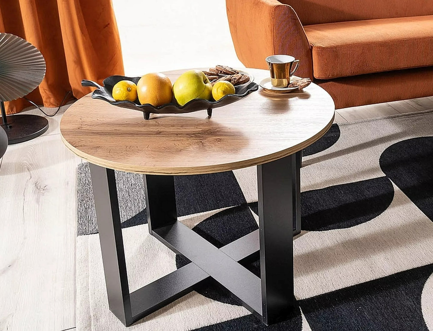 Coffee Table West Lagos | size: Length: 65cm, Width: 65cm, Height: 50cm, Diameter: 65cm | color: Oak | image: 2 | variant: 1008009