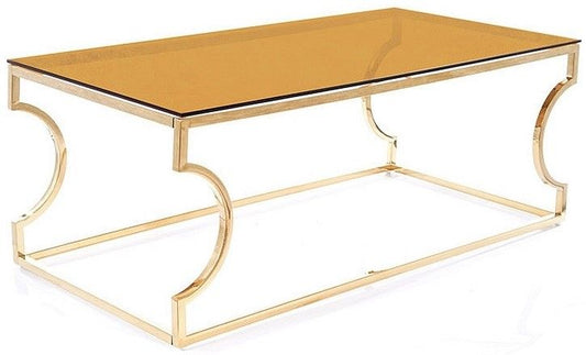 Coffee Table West Ravenna | size: Length: 60cm, Width: 120cm, Height: 40cm | color: Amber/Gold | image: 1 | variant: 1007779