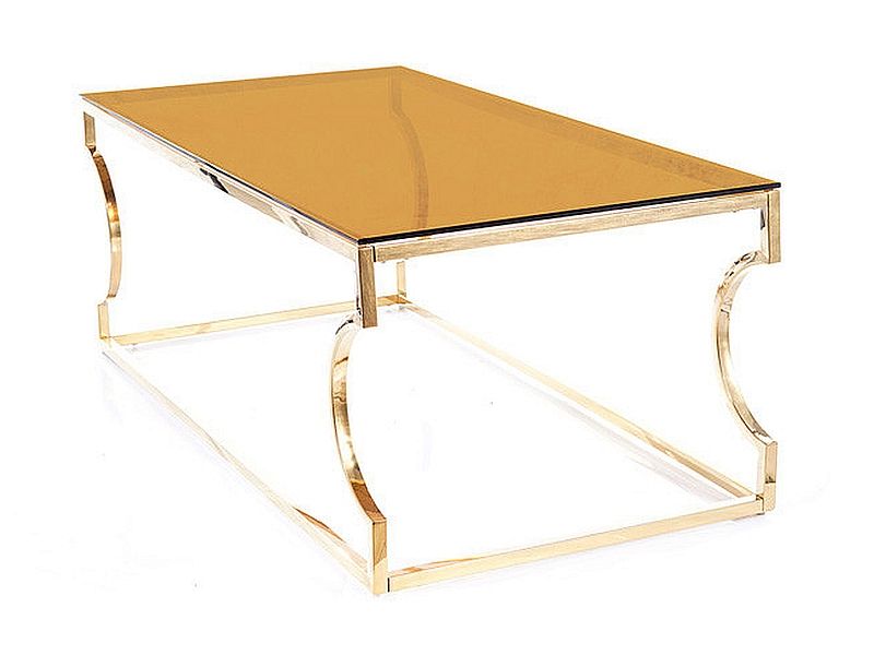 Coffee Table West Ravenna | size: Length: 60cm, Width: 120cm, Height: 40cm | color: Amber/Gold | image: 3 | variant: 1007779
