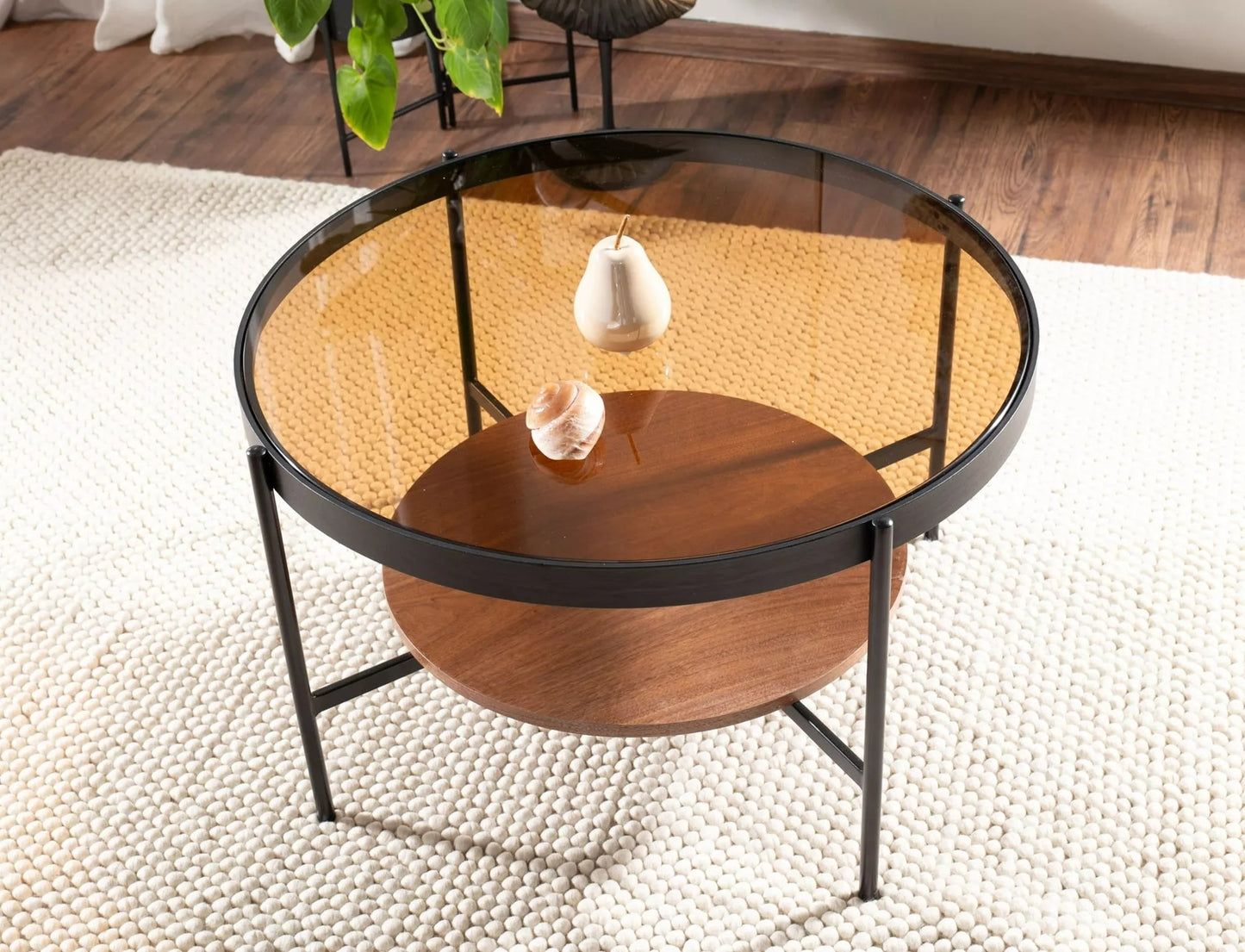 Coffee Table West Saint Petersburg | size: Length: 74cm, Width: 74cm, Height: 43cm, Diameter: 74cm | color: Brown | image: 2 | variant: 1008051