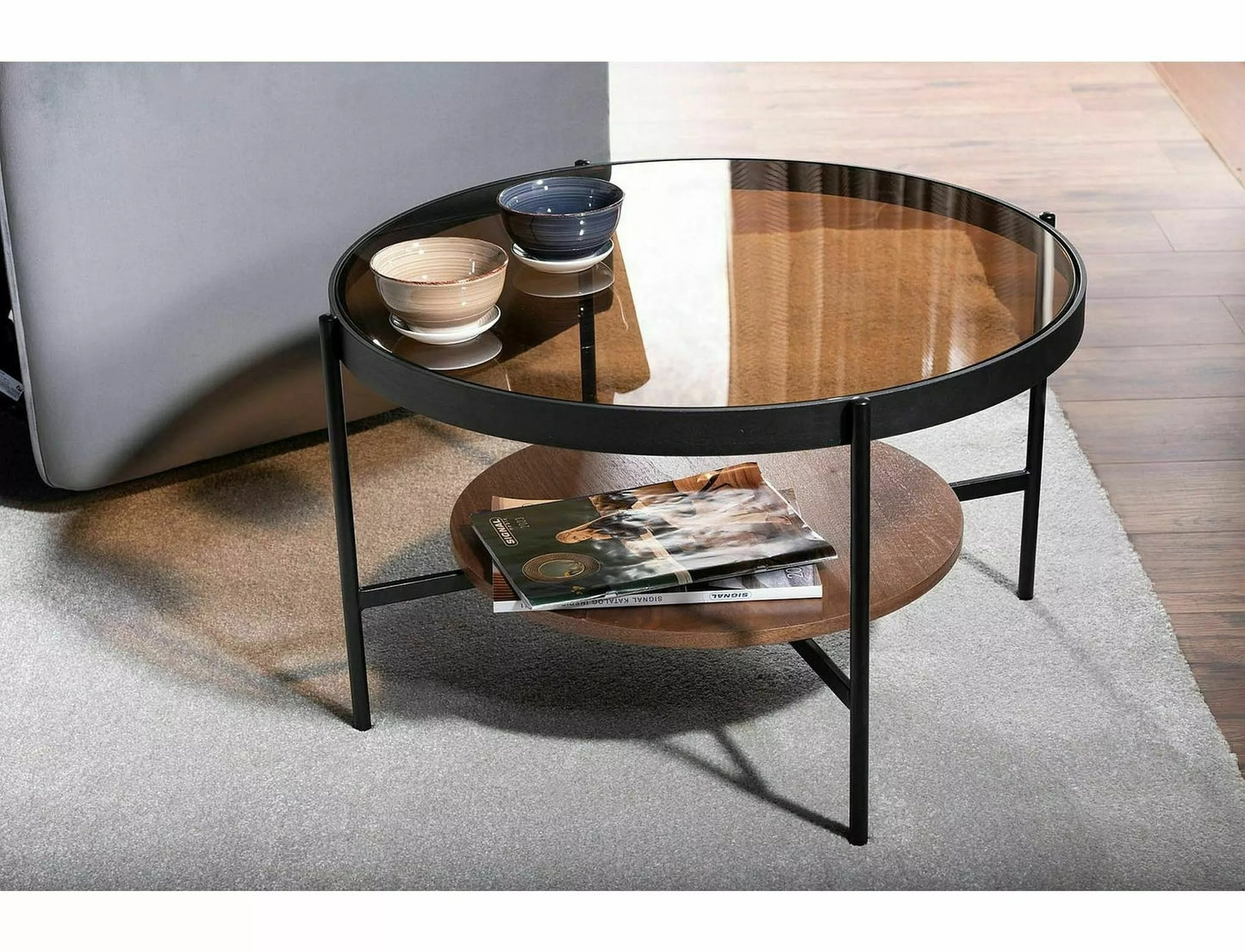 Coffee Table West Saint Petersburg | size: Length: 74cm, Width: 74cm, Height: 43cm, Diameter: 74cm | color: Brown | image: 4 | variant: 1008051