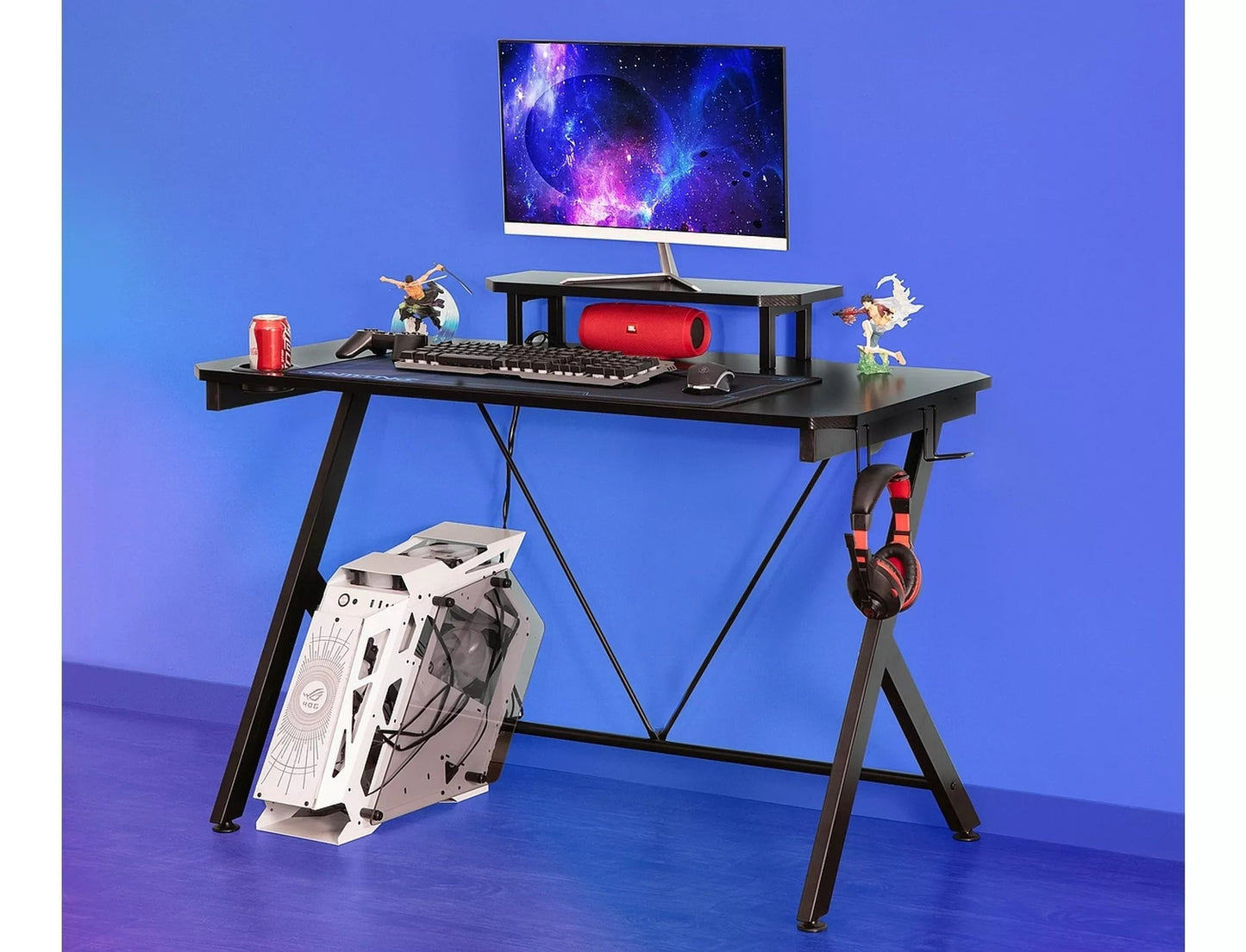 Computer Desk West Chongqing | size: Length: 60cm, Width: 120cm, Height: 76cm | color: Black/Red | image: 2 | variant: 1007947