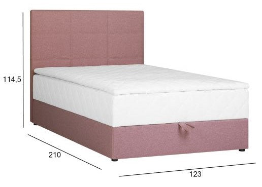 Continental Double Bed East Malmo | size: Length: 210cm, Width: 123cm, Height: 114.5cm | color: Pink | image: 4 | variant: 1005807