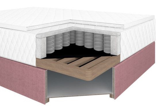 Continental Double Bed East Malmo | size: Length: 210cm, Width: 123cm, Height: 114.5cm | color: Pink | image: 7 | variant: 1005807