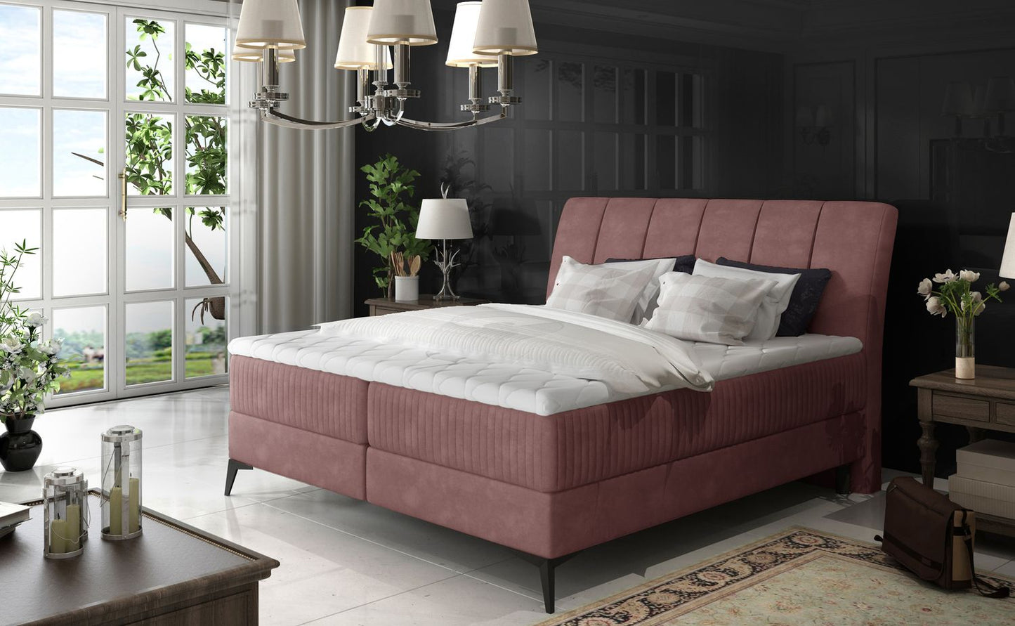 Continental Double Bed East Mantua | size: Length: 221cm, Width: 143cm, Height: 118cm | color: Kronos/Pasy | image: 1 | variant: 1011986