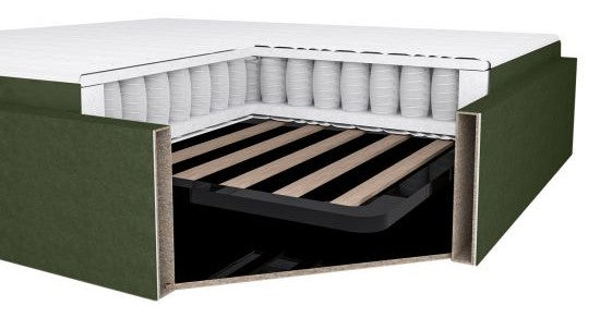 Continental Double Bed Gothenburg | size: Length: 221cm, Width: 176cm, Height: 110cm | color: Green | image: 9 | variant: 1001777