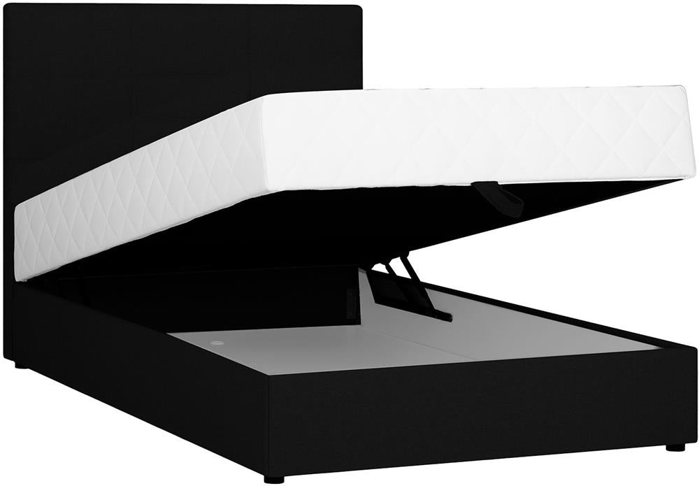 Continental Double Bed Malmo | size: Length: 210cm, Width: 143cm, Height: 114.5cm | color: Black | image: 1 | variant: 1001780