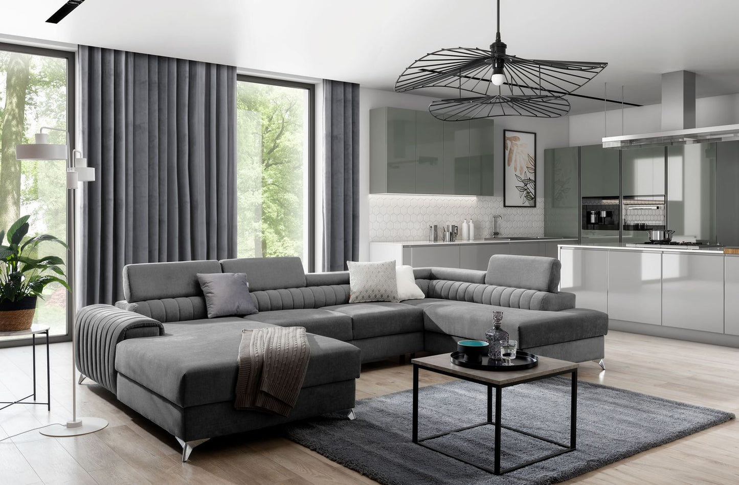 Corner Sleeper Sofa Beverley 21 | size: Width: 354cm, Height: 92cm, Depth: 202cm | color: Gojo | image: 1 | variant: 1015684