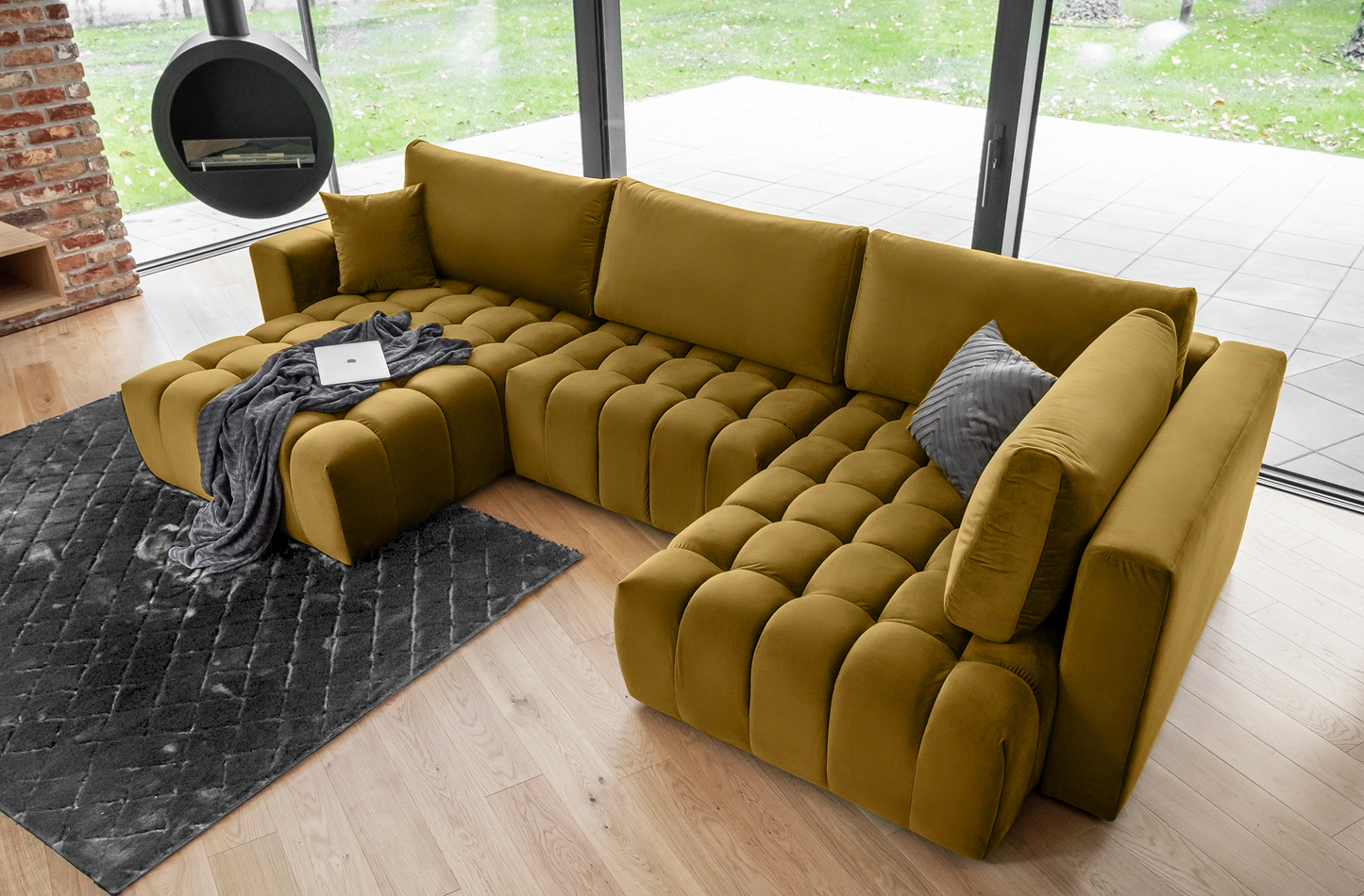 Corner Sleeper Sofa Bonito 20 | size: Width: 350cm, Height: 92cm, Depth: 175cm | color: Loco | image: 1 | variant: 1014286