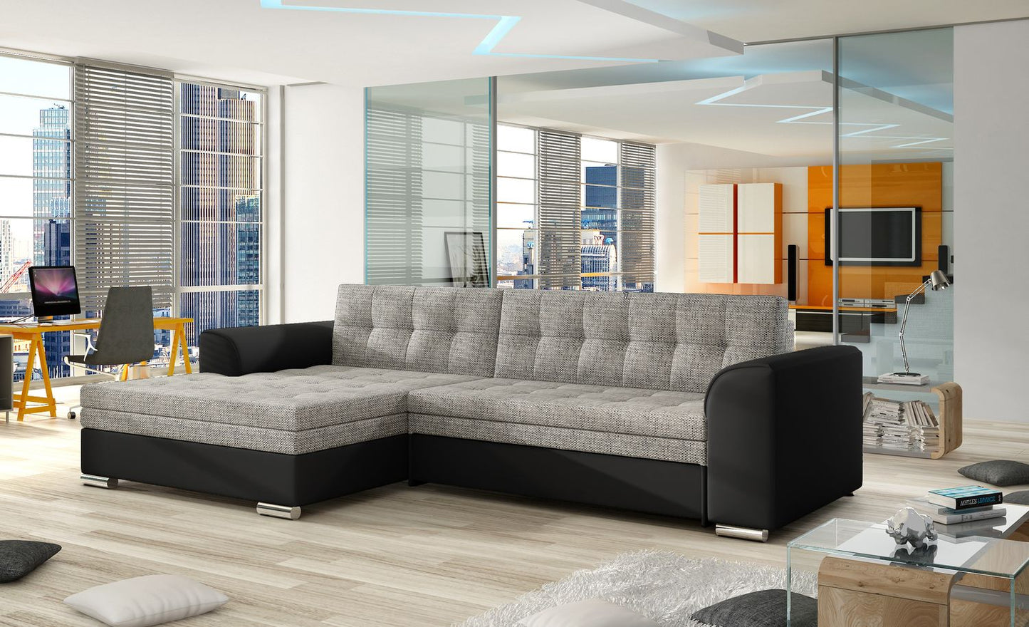Corner Sleeper Sofa Conforti 9 | size: Width: 275cm, Height: 78cm, Depth: 165cm | color: Berlin/Soft | image: 1 | variant: 1014253