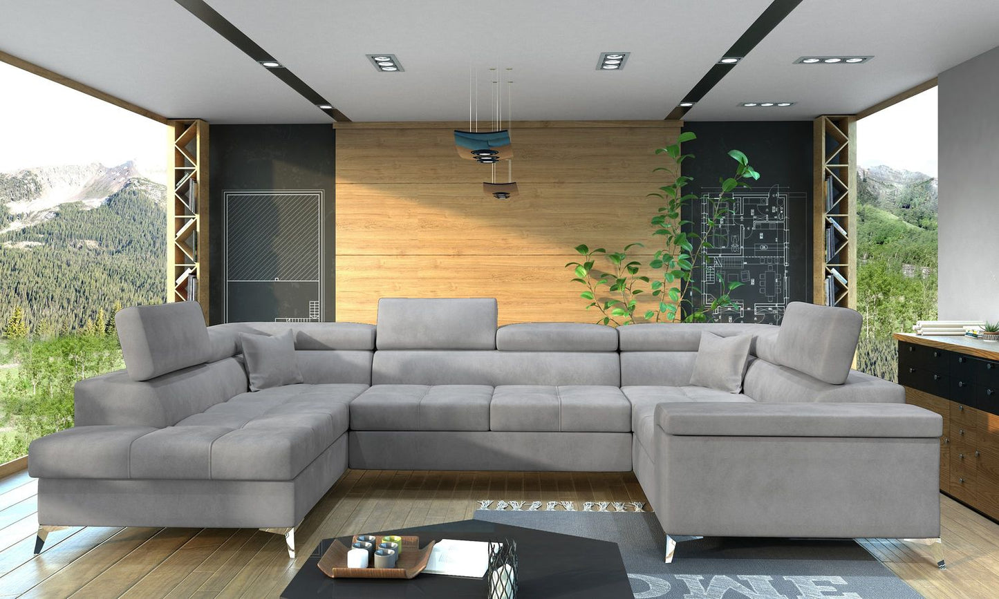 Corner Sleeper Sofa Corby 43 | size: Width: 208cm, Height: 88cm, Depth: 43cm | color: Monolith | image: 1 | variant: 1017457