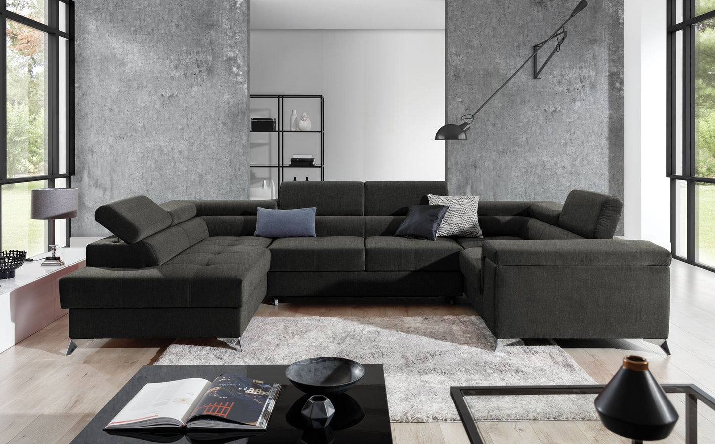 Corner Sleeper Sofa Corby 57 | size: Width: 208cm, Height: 88cm, Depth: 43cm | color: Sawana | image: 1 | variant: 1017471