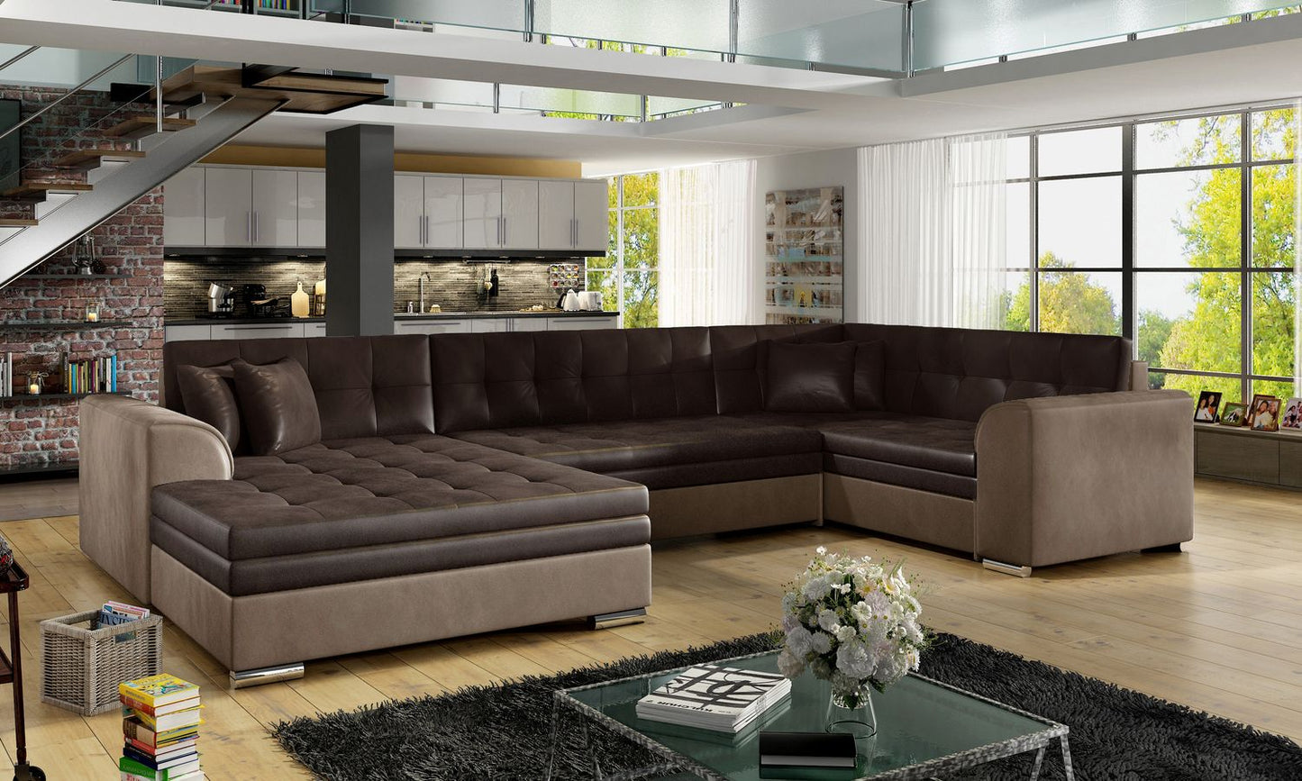 Corner Sleeper Sofa Damario | size: Width: 338cm, Height: 78cm, Depth: 189cm | color: Monolith | image: 1 | variant: 1015421