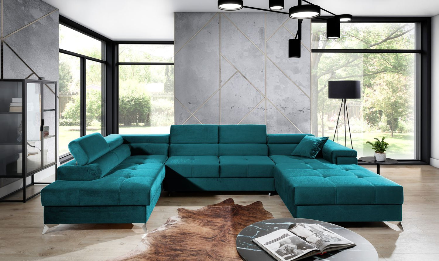 Corner Sleeper Sofa Eduardo 8 | size: Width: 345cm, Height: 90cm, Depth: 202cm | color: Kronos | image: 1 | variant: 1015446