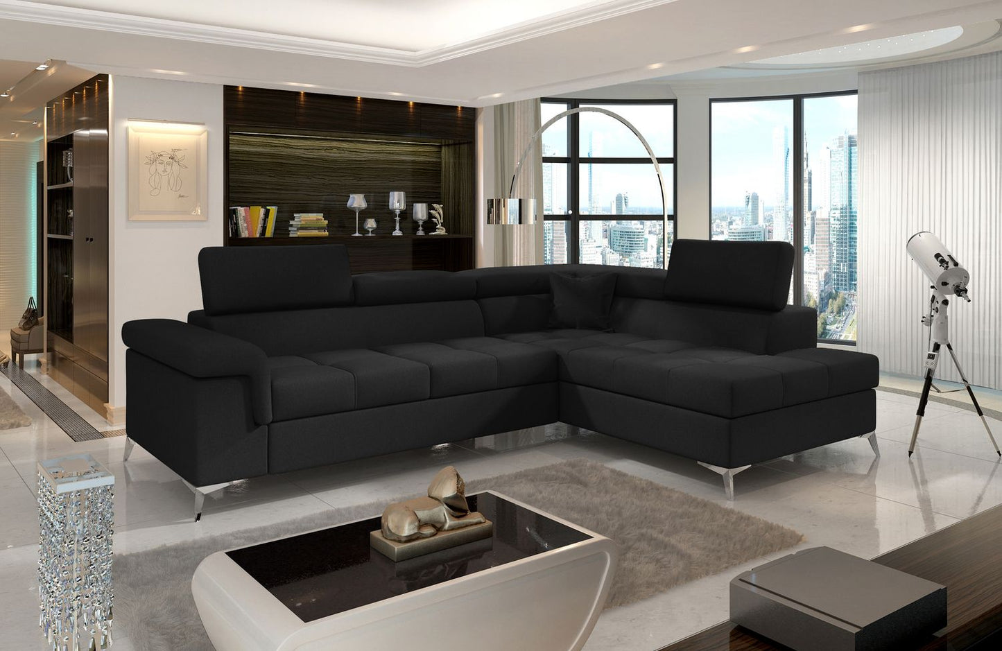 Corner Sleeper Sofa Eridano 14 | size: Width: 275cm, Height: 90cm, Depth: 202cm | color: Sawana | image: 1 | variant: 1015517
