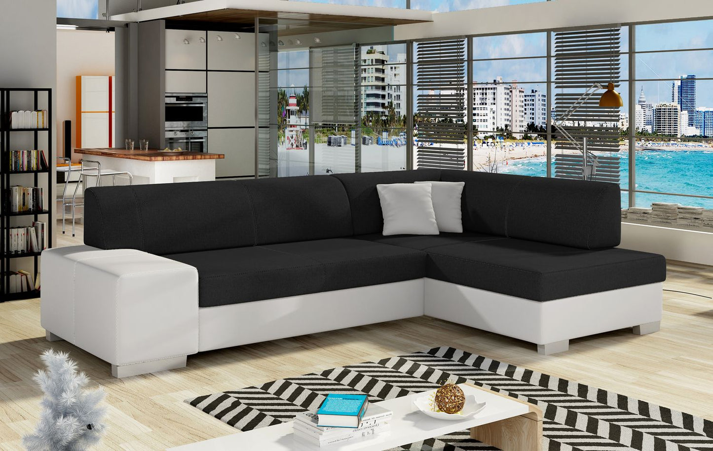 Corner Sleeper Sofa Fabio 16 | size: Width: 268cm, Height: 73cm, Depth: 167cm | color: Sawana/Soft | image: 1 | variant: 1015673